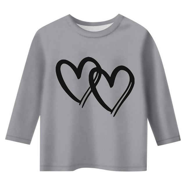 TZEWGL T-Shirts pour Infnat Loisirs Imprimé Col Rond Manches 3/4 Vêtements pour Filles Garçons Taille 12-13T