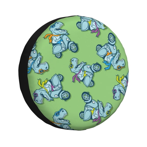 Rateoe Motorcycle Riding Dinosaur Pattern Tire Cover Wheel Protectors Weatherproof Wheel Covers Universal Fit for Trailer Rv SUV Truck Camper Travel Trailers Accessories-14 inch
