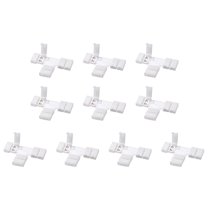 10mm 2P T-shape LED Strip Connector for Single Color 5050 Lights 10Pcs