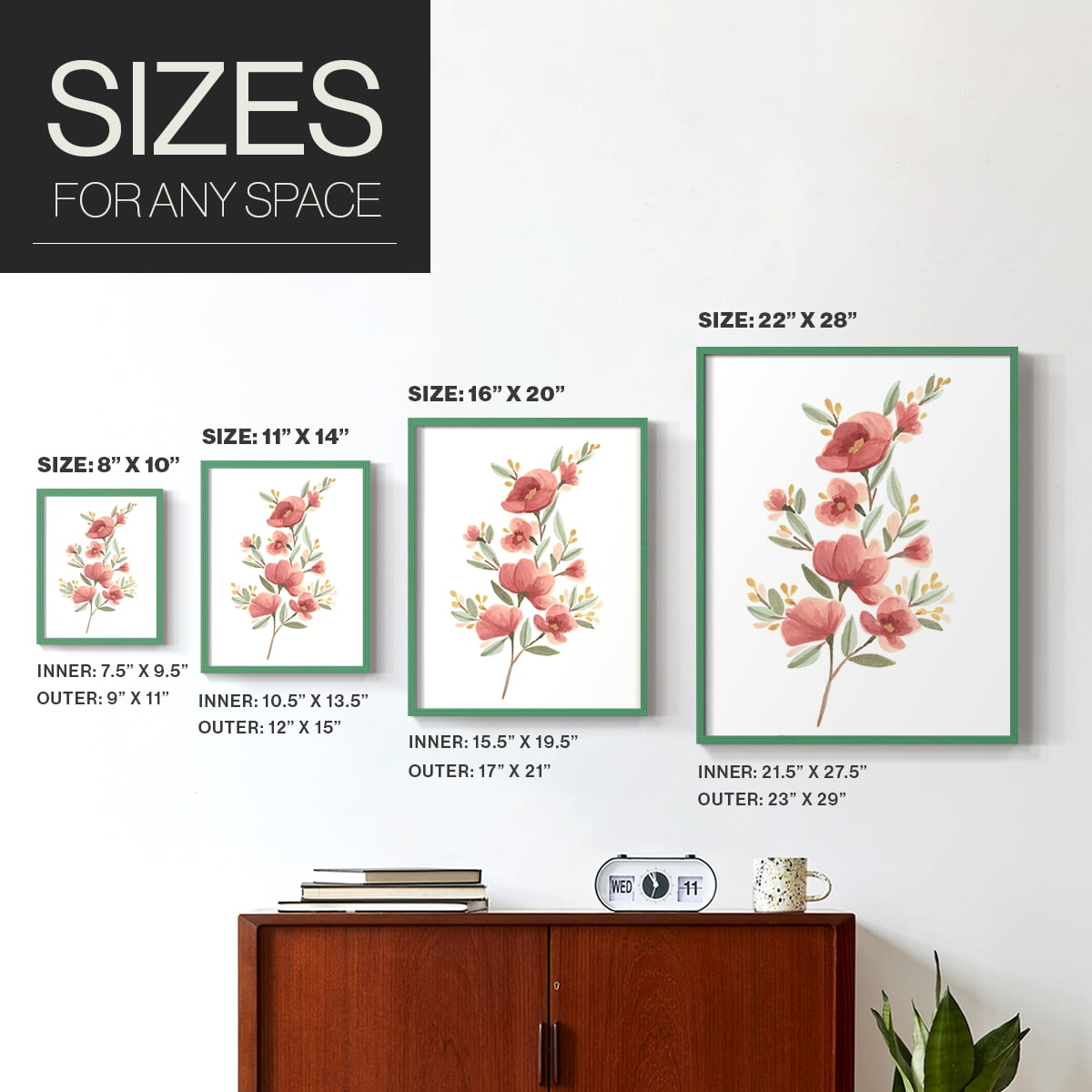 Wildflower Sprig III Framed Print - Solid Wood in Single Picture Frame Solid Wood 2 Framed Print