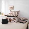 thumbnail image 6 of Manfei Brown Bowtie 7-Piece Twin Bedding,Fashion Bowknot Bedding Comforter Set,Black Reversible, 6 of 7