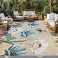 thumbnail image 2 of Spring Flowers Outdoor Rug for Patio/Deck/Porch, Non-Slip Large Area Rug 5 x 7 Ft, Vintage Rustic Tulips Floral Butterfly Khaki Indoor Outdoor Rugs Washable Area Rugs, Camping Rug Carpet Runner, 2 of 8
