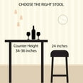thumbnail image 5 of Lavish Home Set of 2 Wood Counter-Height Bar Stools with Powder-Coated Iron Frames, 5 of 8
