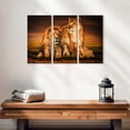 thumbnail image 2 of Elephant Stock Lion Family Wall Art - Horizontal Multi Panel Canvas - Hallway Wall Decor - Animal Multi Panel - Green And Black Decor By Wouter Rikken - 23" x 14", 2 of 4