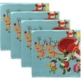 thumbnail image 5 of GZHJMY Christmas Santa Claus Cloth Napkins Washable Reusable Polyester Dinner Napkins 20 x 20 Inch for Home Weddings Parties Holiday Table Napkins Set of 4, 5 of 7