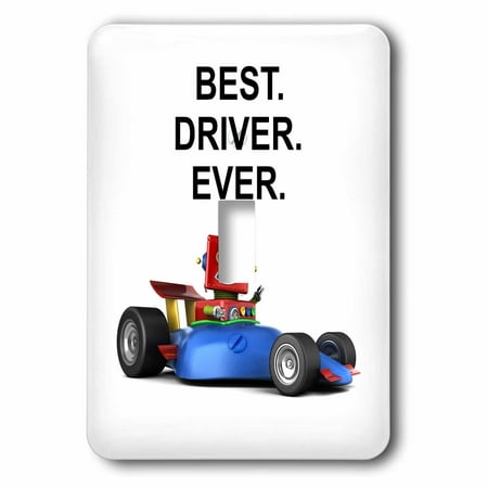 3dRose Best Driver Ever funny toy robot in a race car - Single Toggle (Best Kart Race Ever)