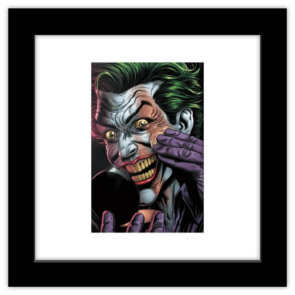 Gallery Pops DC Comics Batman - Three Jokers #2 Joker Makeup Premium Variant Cover Jason Fabok Wall Art, Black Framed Version, 12" x 12"
