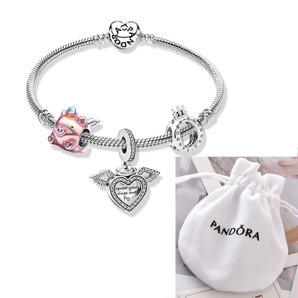 Pulsera Corazón Plata 925 Pandora Disney Charms Avión Globo Encanto