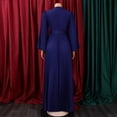 thumbnail image 4 of AURA Women’s Maxi Dress V Neck Pleated Flared Skirt High Waist Belt Detail S XXXL, 4 of 7