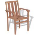 thumbnail image 2 of vidaXL Stackable Garden Chairs 2 pcs Solid Teak Wood, 2 of 5