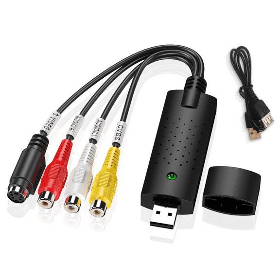 USB 2.0 Audio/Video Converter,Rca VHS to Digital Converter, Video Capture Card VCR TV to DVD Converter for Mc, PC Support Windows 2000/10 / 8/7 / Vista/XP/Android