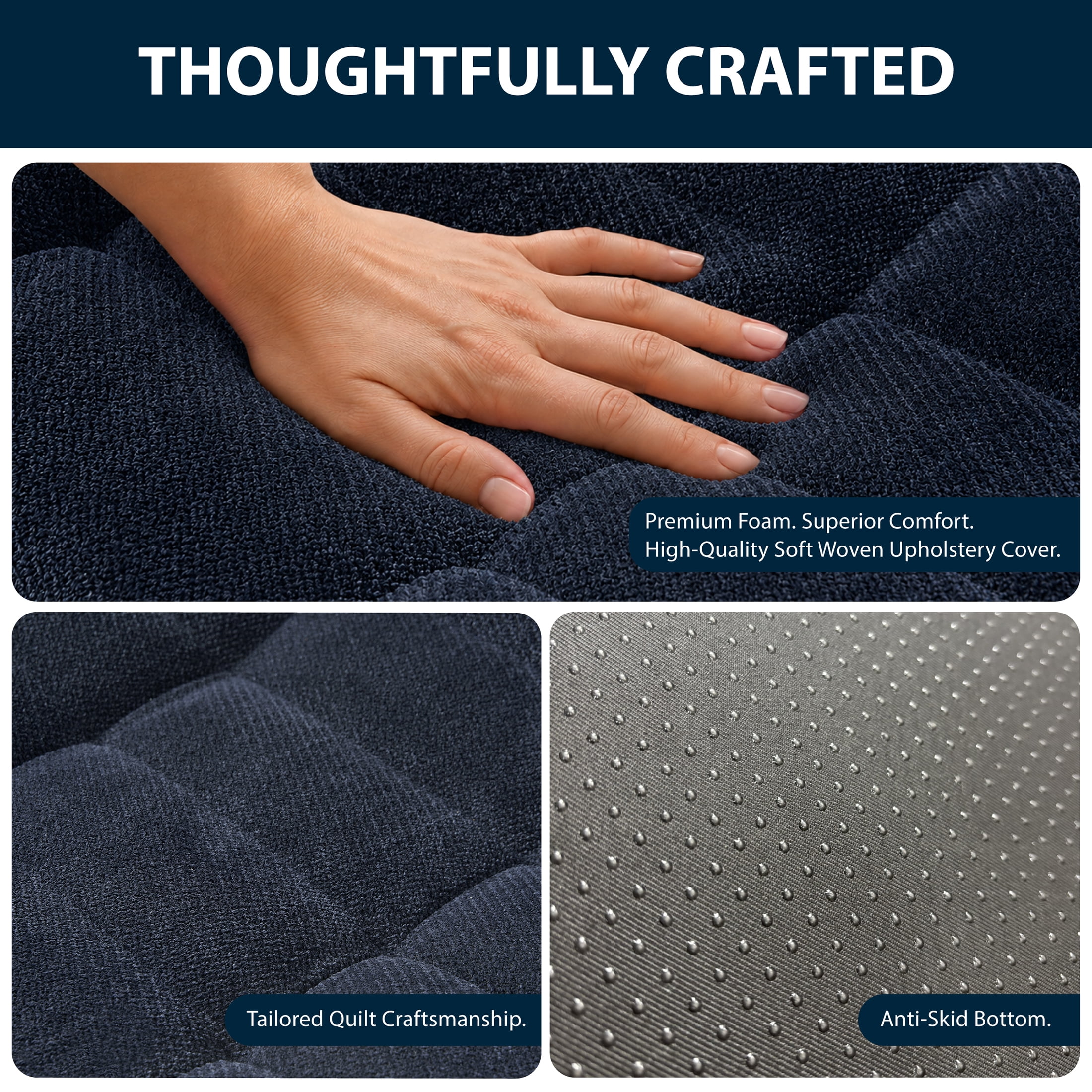 Serta Lisbon Foam Filled Lounger Chair, Navy