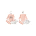 thumbnail image 2 of BemeyourBBs Newborn Hello I'm New Here Baby Girl Coming Home Outfits Letter Print Long Sleeve Romper Ruffle Shorts Skirt Headband Long Socks Set 4Pcs Spring Fall Winter Clothes, 2 of 9