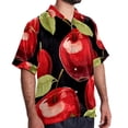 thumbnail image 2 of Fruit Men's Short Sleeve Spread Collar Button Down Beach Print Casual Shirts, 2 of 6