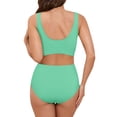 thumbnail image 4 of larppty Maternity Bikini Swimsuit for Women High Waisted Two-Piece Bathing Suit Pregnancy Swimwear (Green, XL), 4 of 9