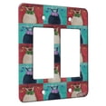 thumbnail image 1 of KuzmarK™ 2 Gang Rocker Wall Plate - Siamese Reindeer Kitty Christmas Cat Pattern Art by Denise Every, 1 of 1