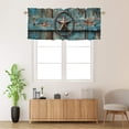 thumbnail image 2 of Rusitc Wooden Texas Star Curtain Valances Western Country Farmhouse Privacy Window Valances for Living Room Kitchen 54 by 18 in, 1 Panel, 2 of 6