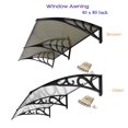 thumbnail image 2 of SSyao 40x80" Outdoor Window Awning Polycarbonate Front Door Patio Cover Canopy 2 Color-Clear 2PCS, 2 of 2