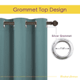 thumbnail image 4 of NICETOWN Blackout Window Curtains Solid Grommet Thermal Insulated Drapes for Living Room, Greyish Blue, 1 Pair, 37 x 48 Inch, 4 of 8