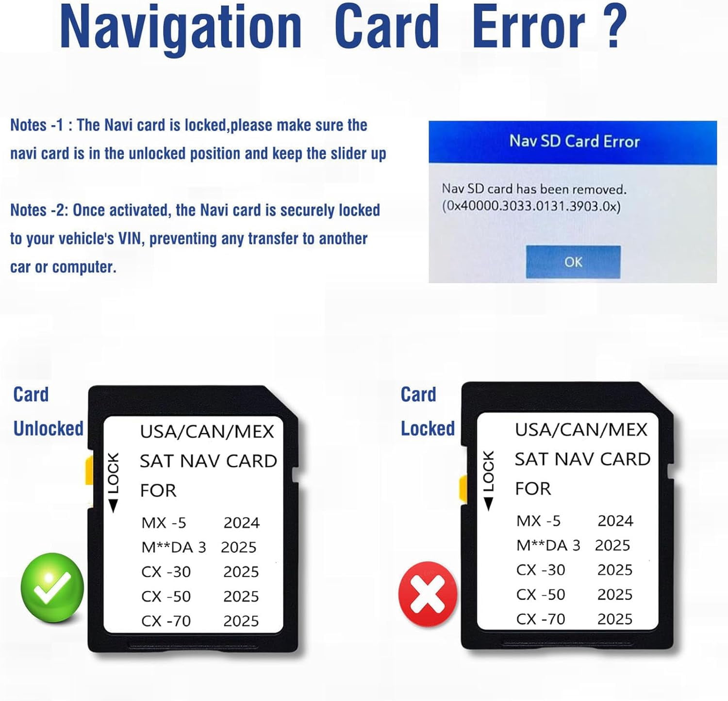 Latest Navigation SD Card Compatible with 2025/2026-3,2024/2025/2026-MX-5,2025/2026-CX-30, 2025/2026-CX-50, 2025/2026-CX-70,