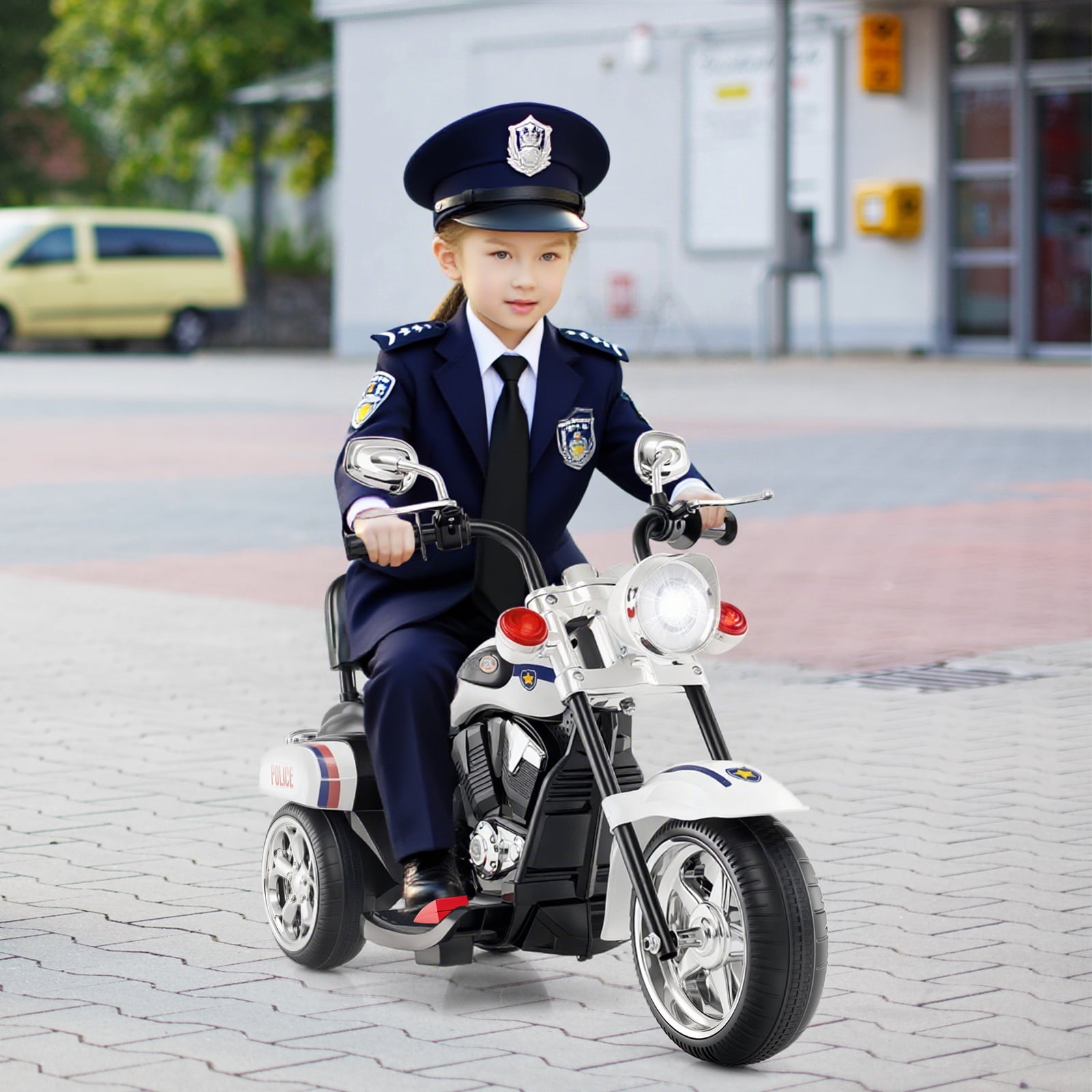Costway 3 Wheel Kids Ride On Motorcycle 6V Battery Powered Electric Toy Police
