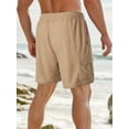 thumbnail image 3 of Biezeib Men Summer Casual Loose Shorts, Fashion Solid Color Short Pants, Drawstring Elastic Waist Athletic Shorts with Pockets, 3 of 6