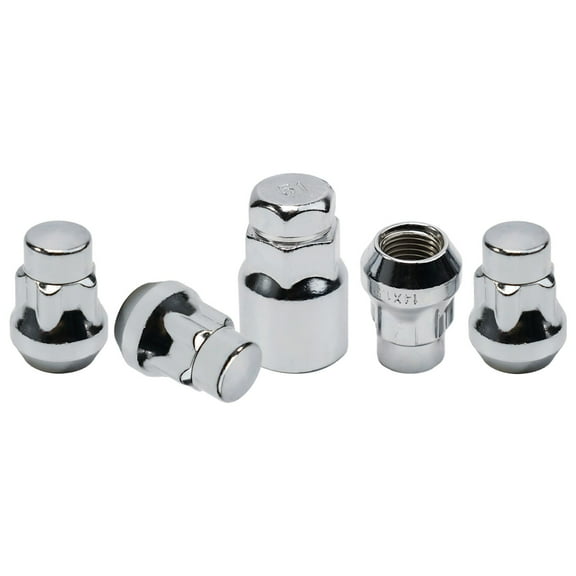 4x For M14 x 1.5 Locking Wheel Nuts Tapered Key For FORD S-MAX For Mondeo Silver
