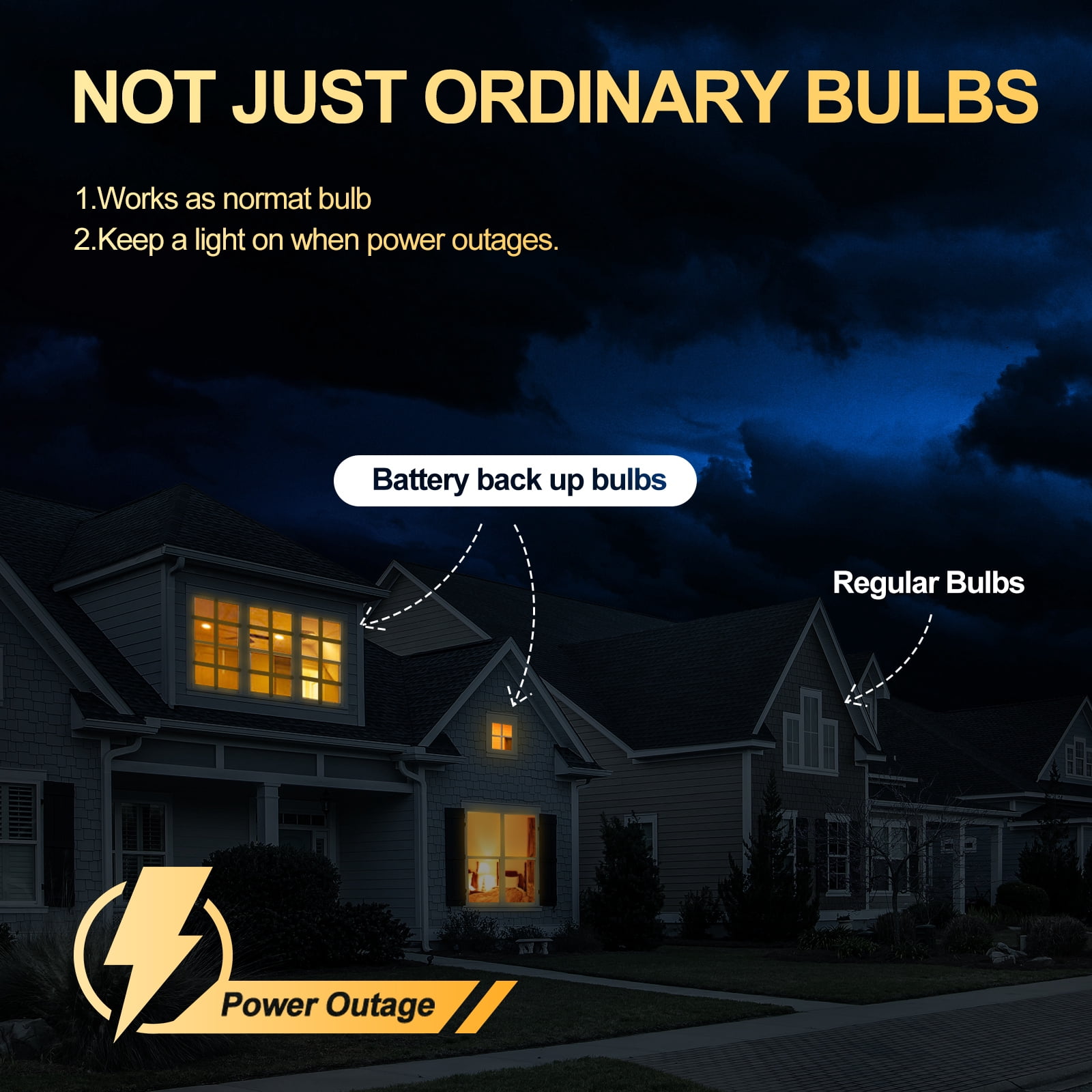 6PK 9W Rechargeable Light Bulbs,E26 Emergency Light Bulb with Hook for Daily,Home Emergency,Outdoor Portable Use
