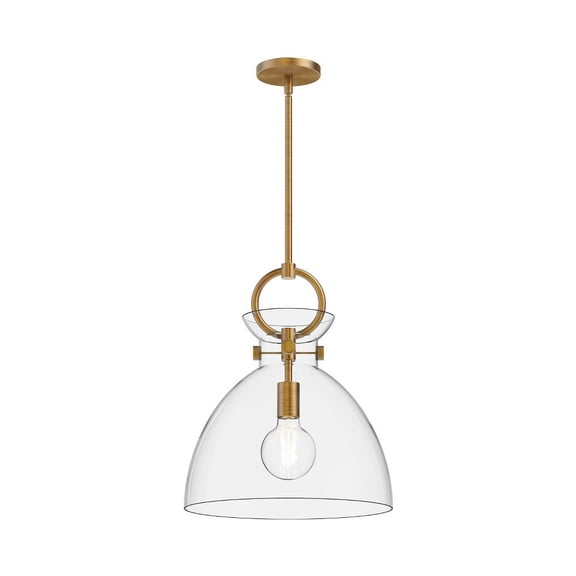 PD411814AGCL-Alora Lighting-Waldo - 1 Light Pendant with Glass-17.13 Inches Tall and 14 Inches Wide-Aged Gold Finish-Clear Glass Color