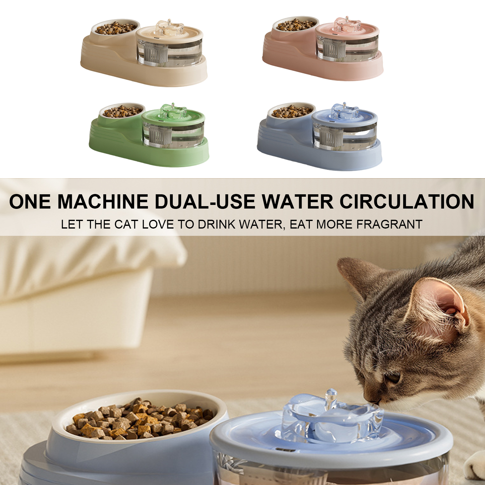 Dog Cats Water Dispenser Automatic Feeders Set Small Automatic Bowl Dispenser for Home or Travel