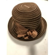 Cejon Accessories Cloche Hat with Bow Detail (One Size, Brown)