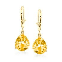 Ross-Simons 6.00 ct. t.w. Pear-Shaped Citrine Drop Earrings in 14kt Yellow Gold, Women's, Adult