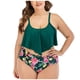 thumbnail image 1 of Traje de baño grande para mujer con sujetador sin soporte de acero Bikini Estampado multicolor Cómodo volante Cintura alta Traje de baño Traje de baño dividido OAVQHLG3B Store  lin121212, 1 of 4
