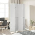 thumbnail image 3 of vidaXL Room Divider 4 Panels White Solid Wood Paulownia, 3 of 7