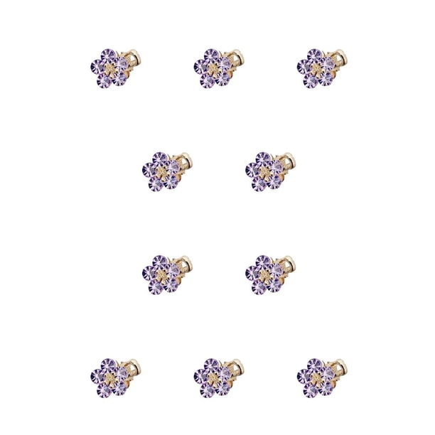 Guardurnaity Catch Clip New Crystal Sweet Hairpin Mini Small Crystal Ins Hair Claw para el ocio Casual Party Shopping Purple-Mini Púrpura-Mini 10piezas