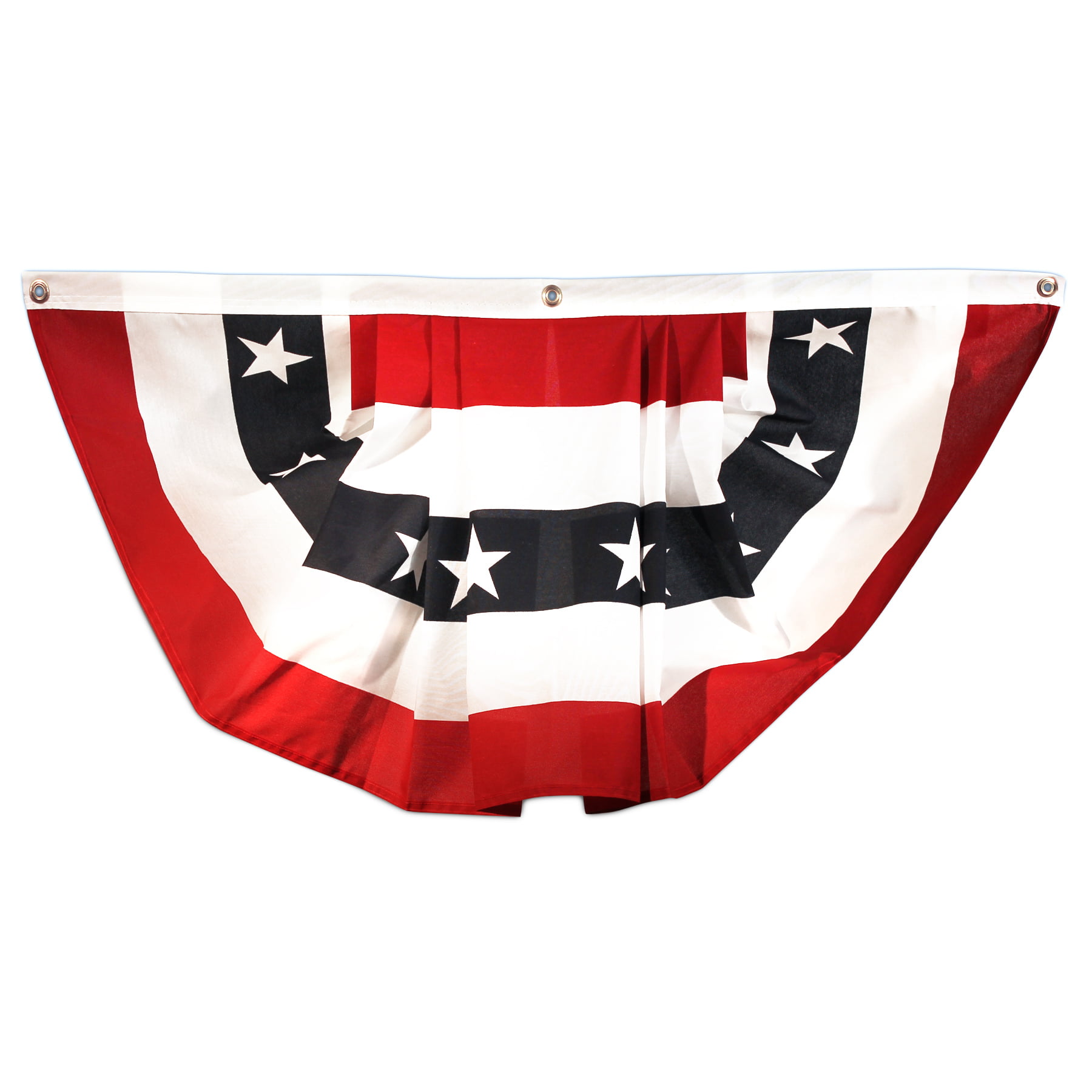 Printed Stripes Stars US Pleated Fan Bunting Half Banner Flag Independence Day
