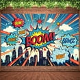thumbnail image 5 of Hero Theme Backdrop Buildings Comic Party Photography Background Baby Shower Boy Girl Kids Birthday Party Decoration Studio Shoot Prop, 5 of 9