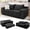 Black, variant on Senfot Queen Size Compressed Memory Foam Sofa, Modern Convertible Couch, Soft Seating for Living Room Apartment Small Space Gray