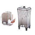 thumbnail image 3 of Square Plastic Storage Container for Cotton Pads Light Grey Dust Proof with Cut Out .7 x 3.1 x 2.6 Inches, 3 of 5