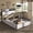 White Birch, variant on Papajet Full Size Bed Frame with Lift Up Storage, Wood Platform and Charging Station, Rustic Grey