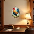 thumbnail image 4 of Farmhouse Canvas Wall Art Vibrant Rooster Abstract Artistic Style Bold Colors Oval Framed Canvas Prints Vintage Wall Hanging Decor for Home Decorations 8.6"x11.4", 4 of 7