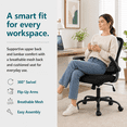 thumbnail image 5 of Height Adjustable Swivel Office Chair 400 lbs, Ergonomic Mesh Desk Chair with Lumbar Support & Flip-Up Arms, Mid-Back Computer Task Chair for Home, Bedroom & Office, 5 of 8