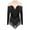 Black, variant on TiaoBug Womens Shiny Rhinestones Leotard Tassel Fringe Latin Jazz Modern Dance Performance Wear Blue M