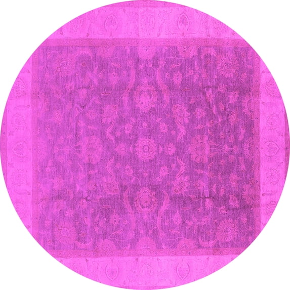 Ahgly Company Indoor Round Oriental Pink Traditional Area Rugs, 6' Round