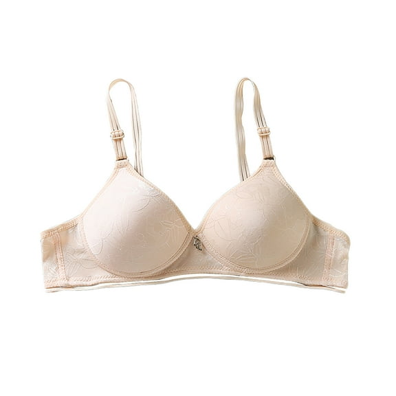 oqasdz Women Bras Comfortable Solid Color Small Cup Double Buckle Push Up Bra Thin Underwear Bra