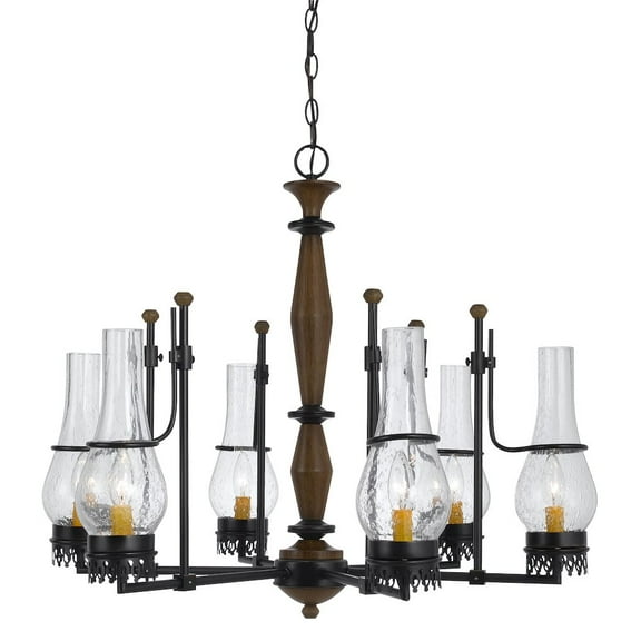 Cal Lighting Metal Chandelier in Metal Wood