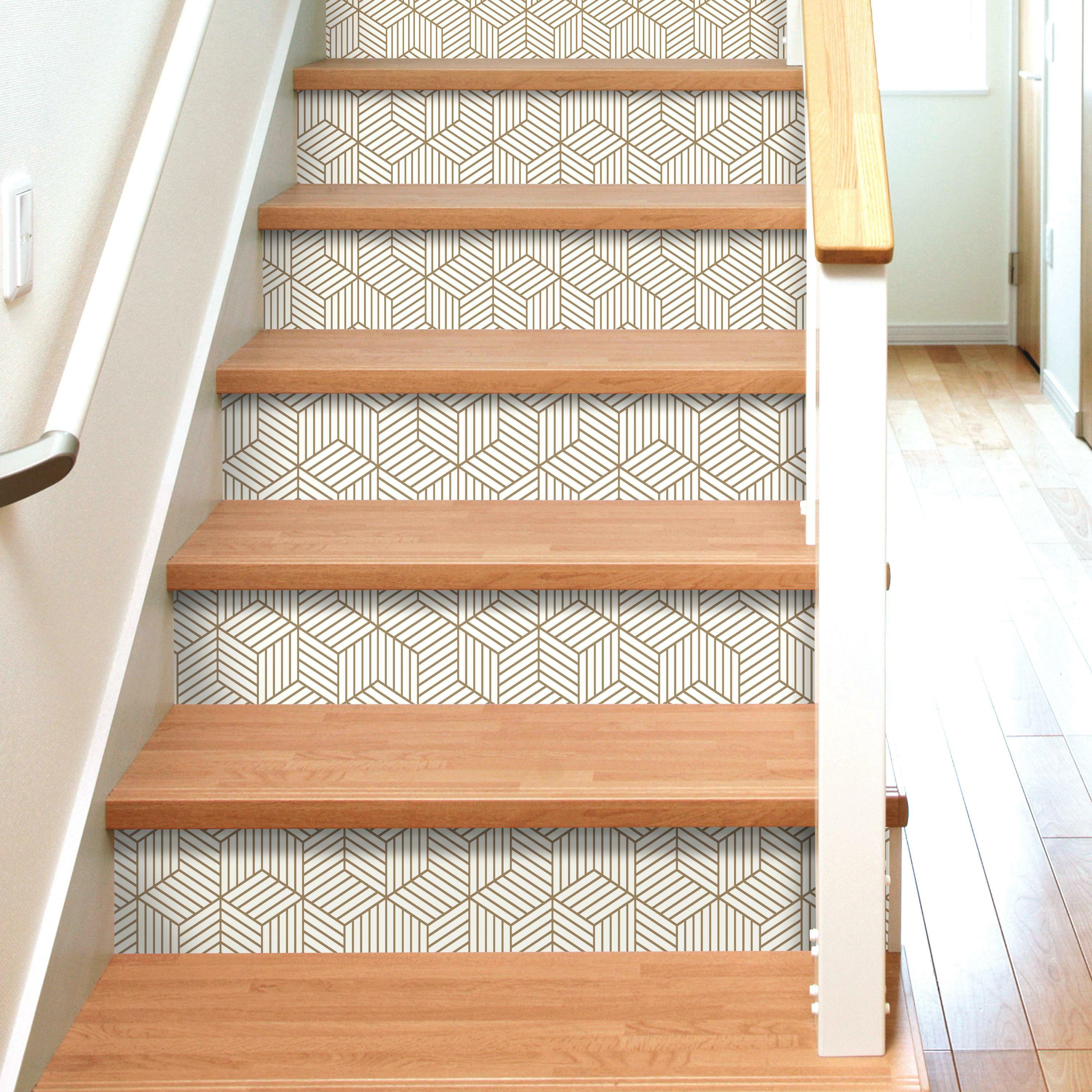 RoomMates Striped Hex Gold Peel and Stick Wallpaper, 1 Count