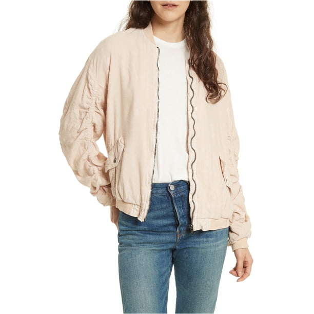 Chaqueta bomber Free People Fruncida Mujer Rosa Mediana