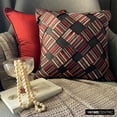 thumbnail image 5 of The HomeCentric Pillow Cover, Red Pack of 2, 16"x16" (40x40 cm) Throw Pillow Covers, Art Silk Checkered & Striped Throw Pillows For Sofa, Striped Pattern Modern Style Easter - More Than Stripes, 5 of 10