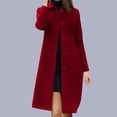 thumbnail image 2 of Woolen Womens Trench Coat Trendy Trench Coats Warm Fall Winter 2023 Long Mid Length Trenchcoat Casual Classic Peacoat, 2 of 6